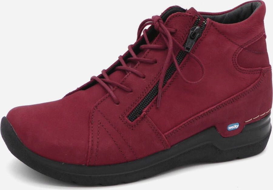 Wolky Hoge veterschoenen Why bordeauxrood nubuck