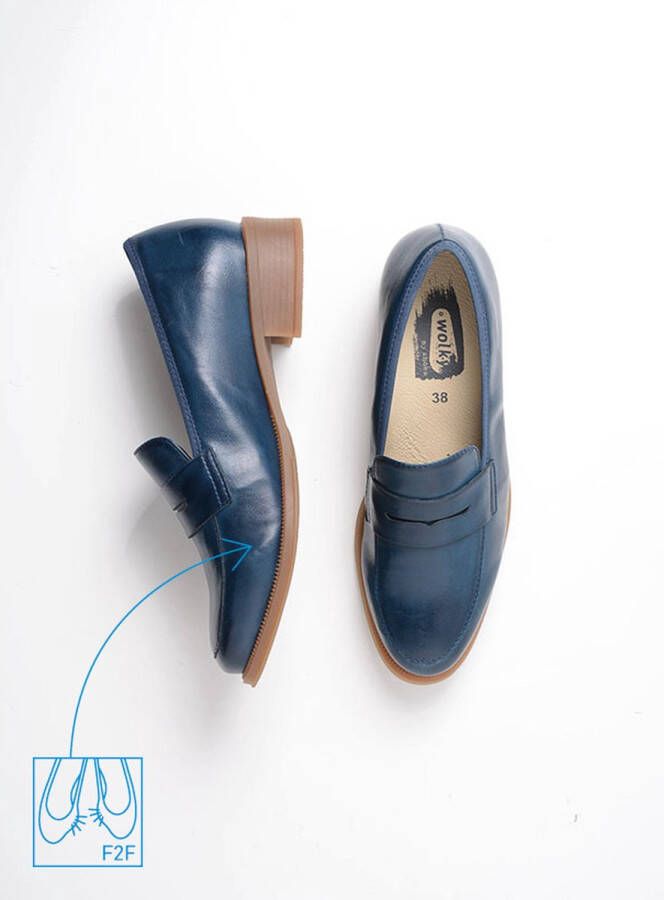 Wolky Dames Instappers 07760 Alabama F2F Blauw