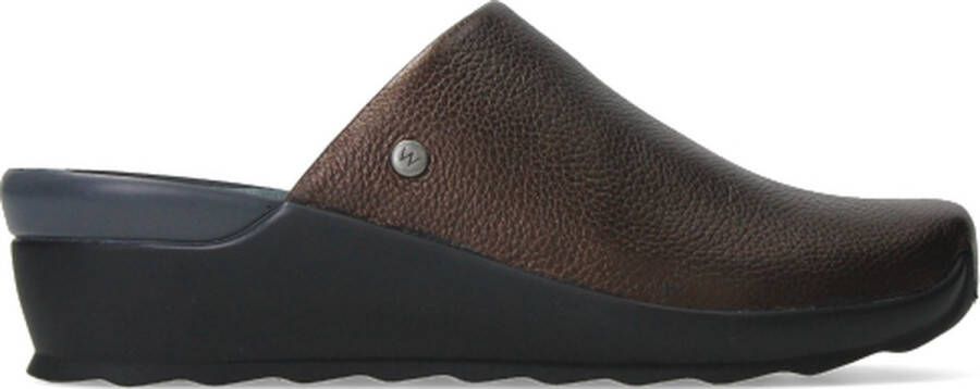 Wolky Slippers Go brons leer