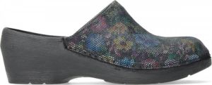 Wolky 0607545 Clog Zwart gebloemd flowerpoint muil klomp