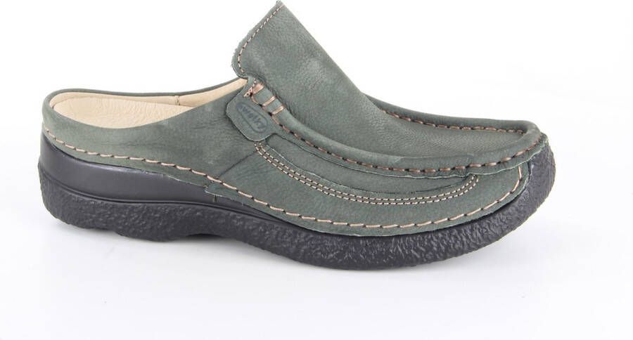 Wolky Comfortschoenen Roll Slide saliegroen nubuck