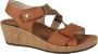 Wolky La Jolla Viagretta Plateau Sandaal Bruin Cognac - Thumbnail 1