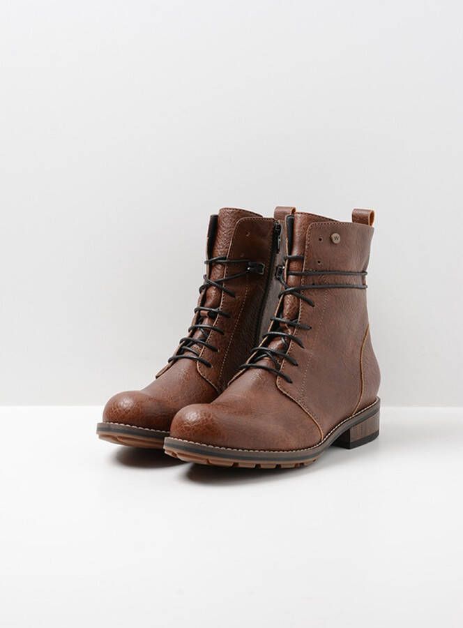 Wolky Hoge veterschoenen Murray Vegan cognac