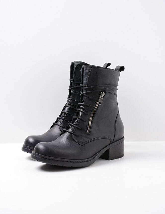 Wolky Hoge veterschoenen Rimbley zwart leer