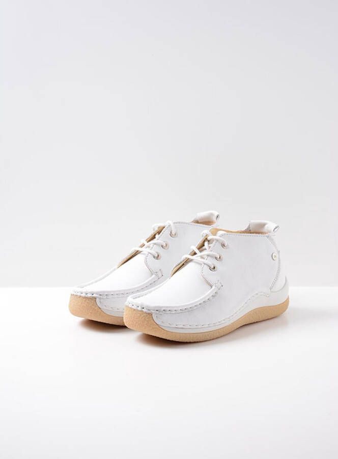 Wolky Lage veterschoenen Rosella wit leer