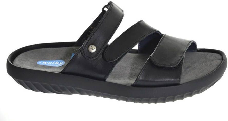 Wolky Leren Dames Slippers Zwart