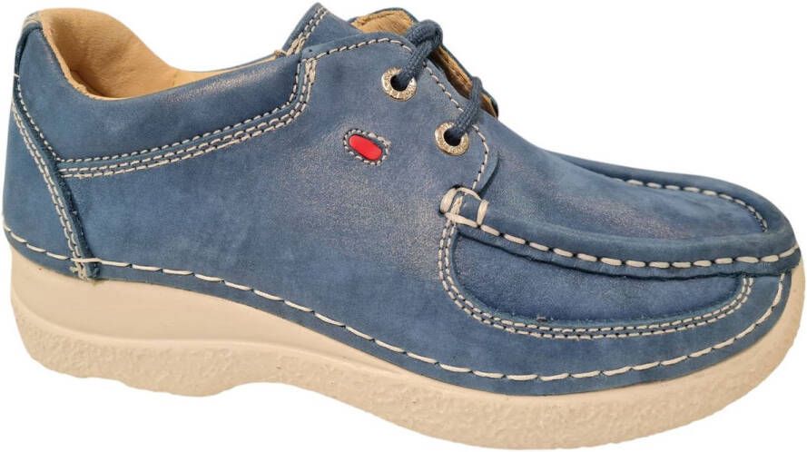 Wolky Nubuck Dames Veterschoenen Blauw