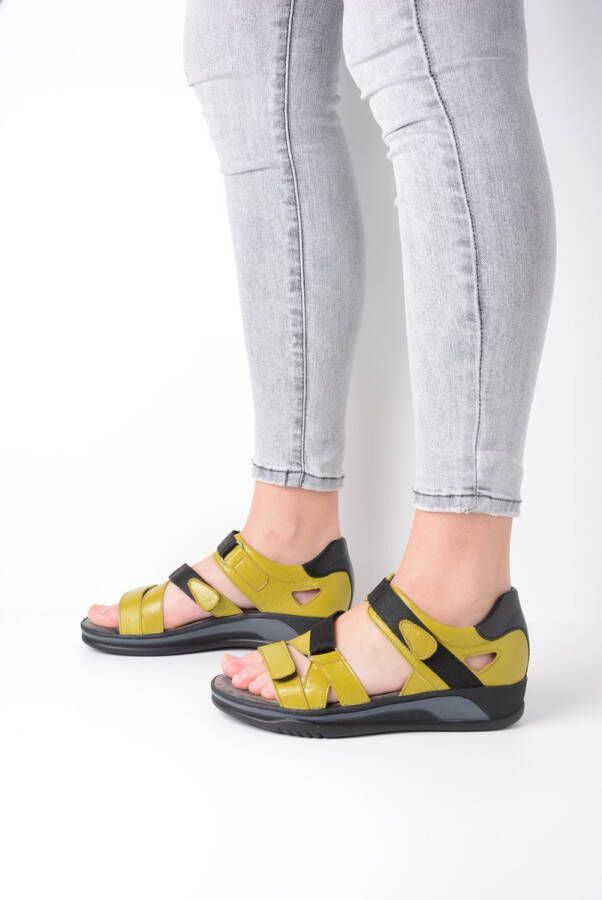 Wolky Sandalen Desh olijfgroen leer