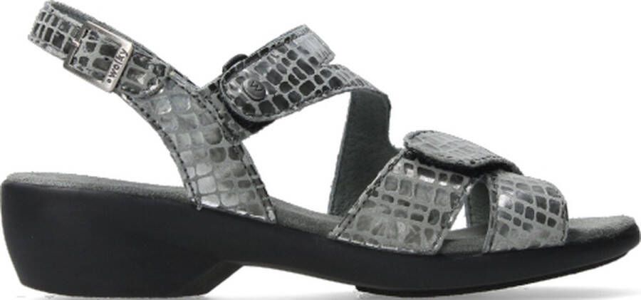 Wolky Sandalen Fria grijs crocolook leer