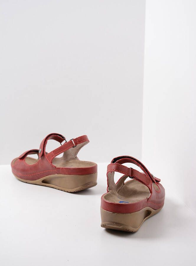 Wolky Sandalen Shallow rood leer