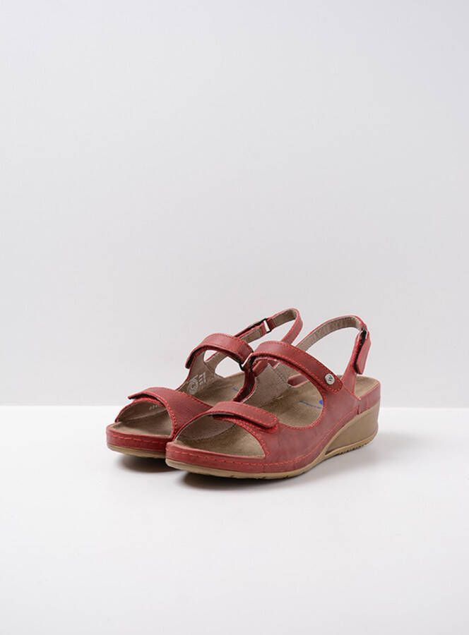 Wolky Sandalen Shallow rood leer