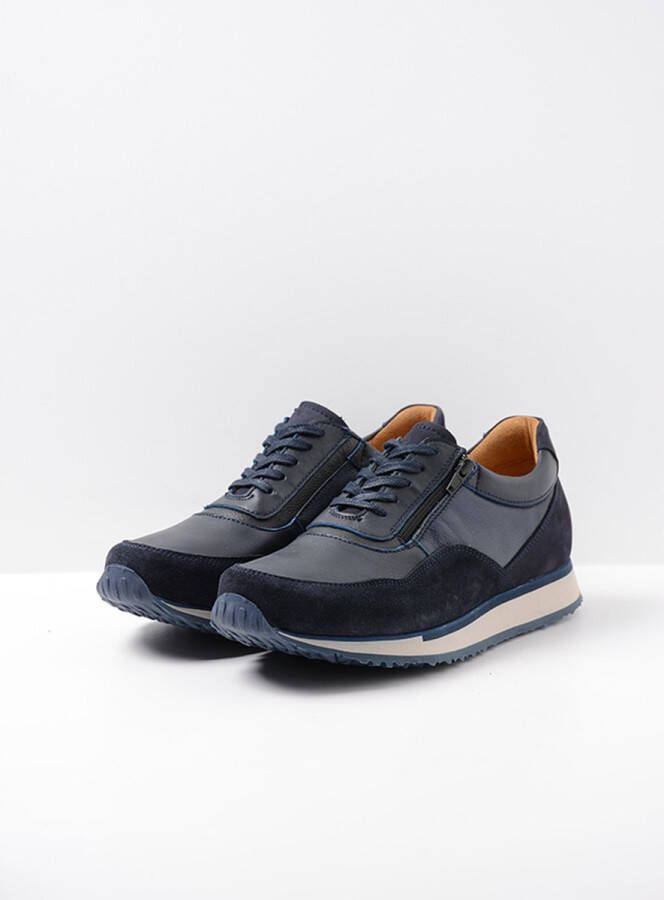 Wolky Shoe > Heren > Sneakers e-Runner marineblauw combi leer