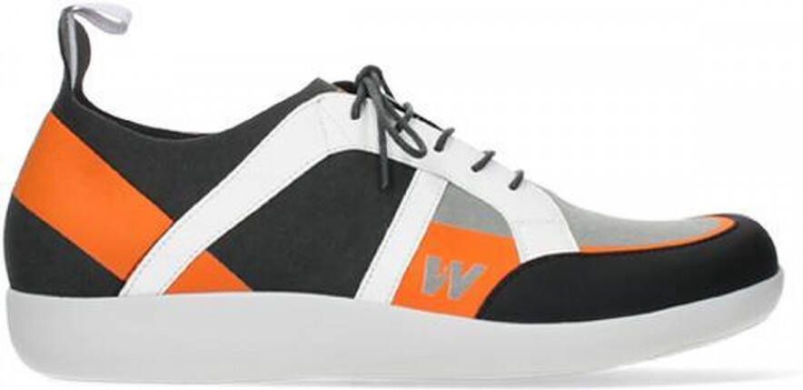 Wolky Shoe > Outlet > Veterschoenen Base antraciet oranje kunststof