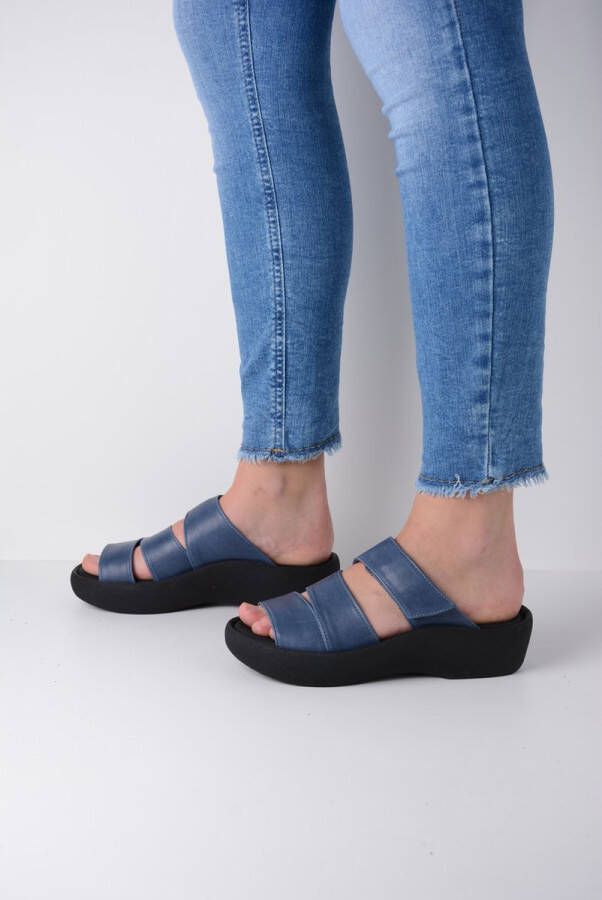 Wolky Slippers Aporia jeans leer