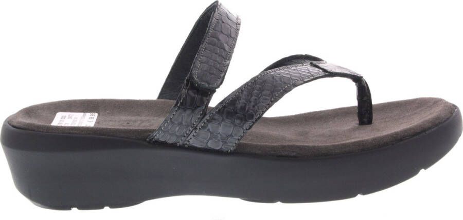 Wolky Dames Slippers 0020067-210 Bassa Mini Croco Antraciet