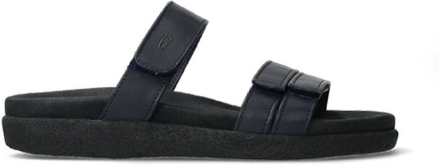 Wolky 0050130 800 Dames Slippers Slides Voorgevormd Voetbed Klittenbandsluiting Blauw