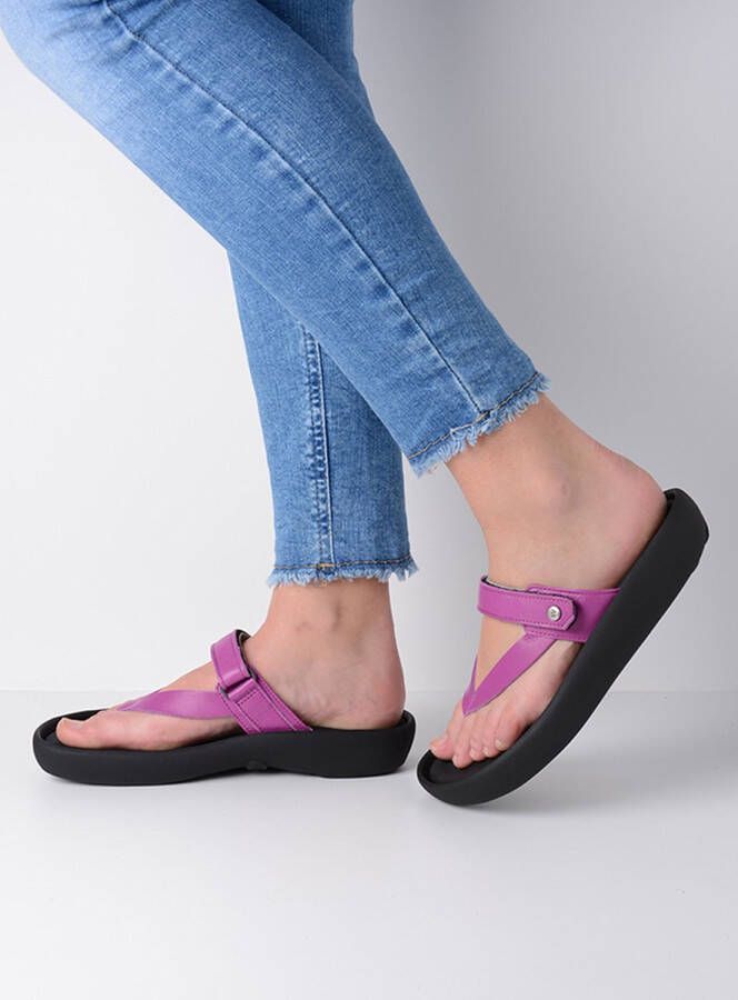 Wolky Slippers Peace fuchsia leer