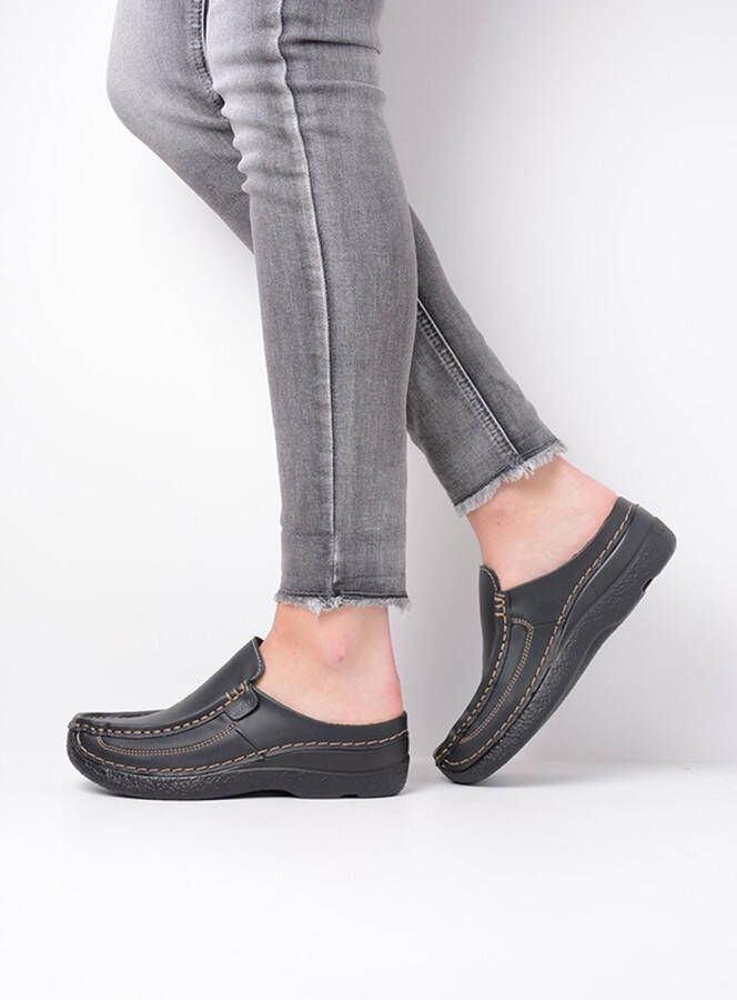 Wolky Comfortschoenen Roll Slide Vegan zwart