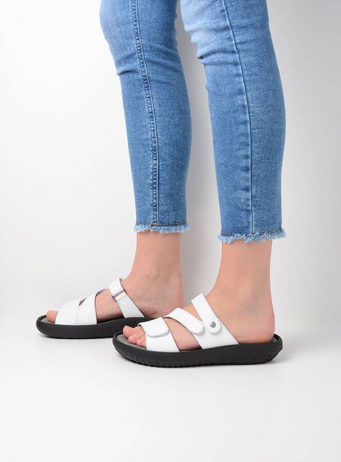 Wolky Slippers Sense wit leer Dames Slippers Wit