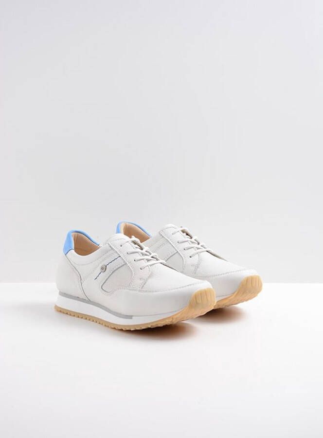 Wolky Sneakers e-Walk wit blauw leer