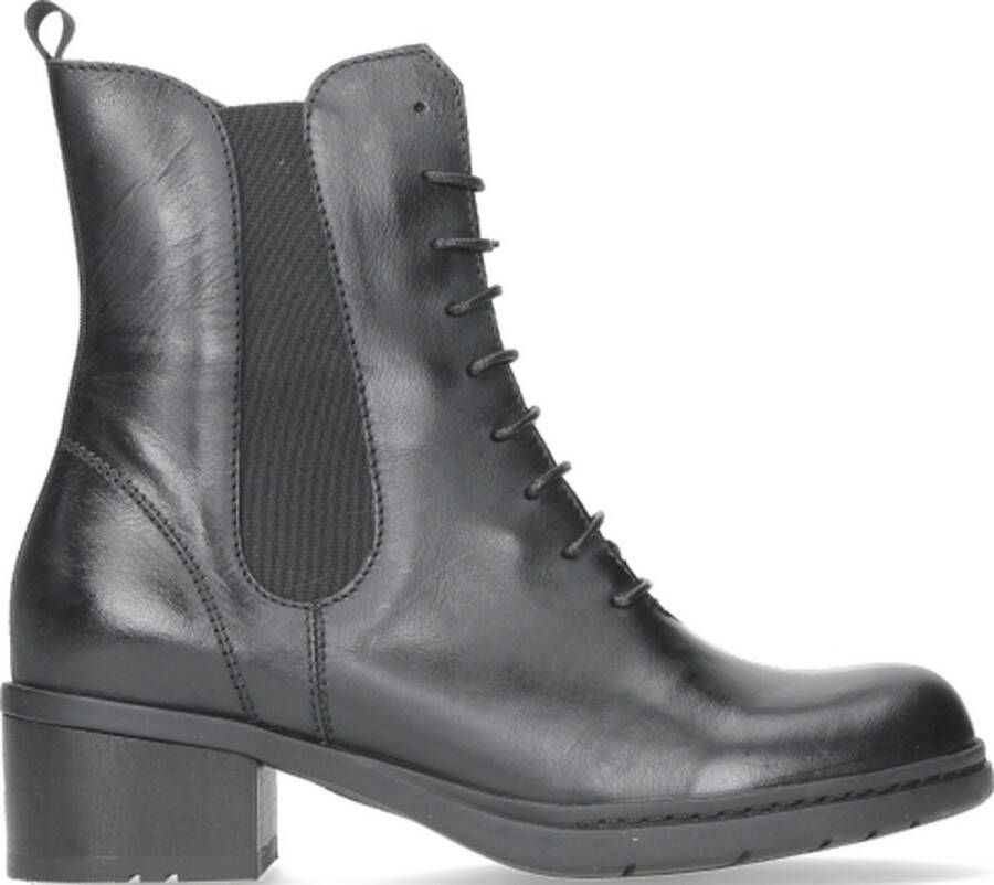 Wolky Veterschoenen Brooks zwart leer