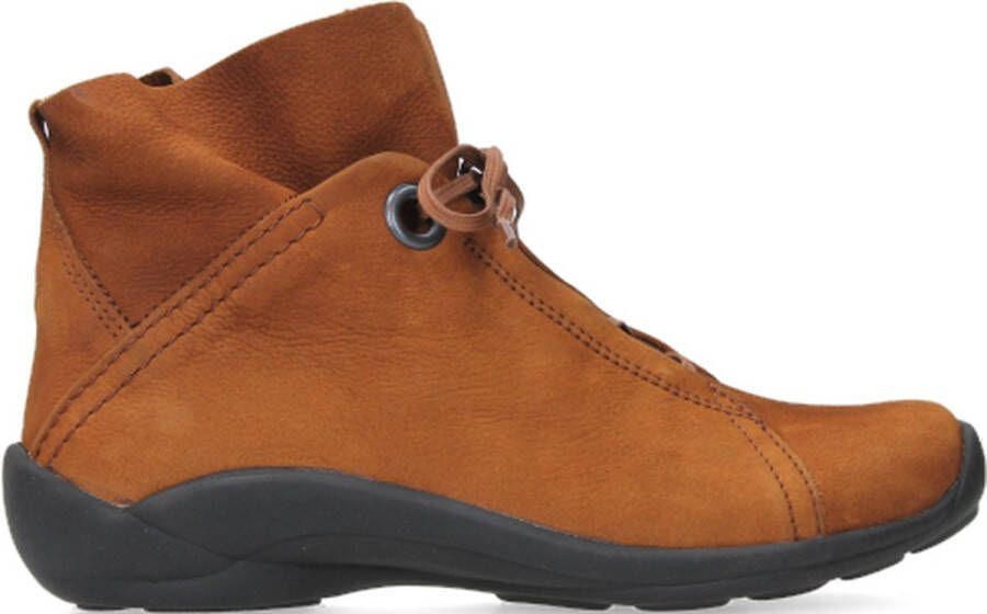 Wolky Hoge veterschoenen Diana cognac nubuck