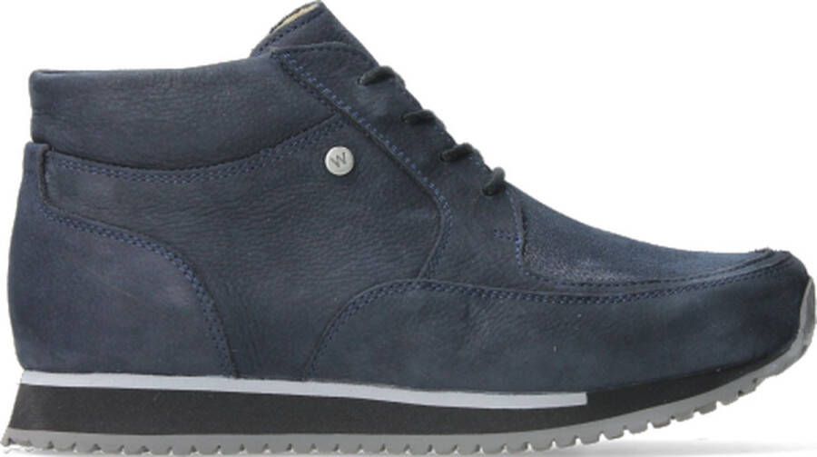 Wolky Hoge Sneakers 05802 e-Boot 11800 blauw stretch nubuck