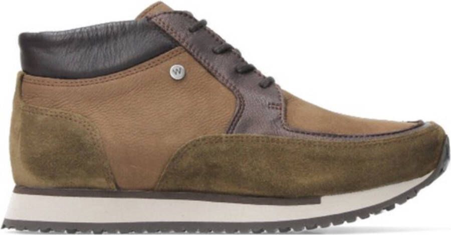 Wolky Hoge veterschoenen e-Boot taupe combi leer