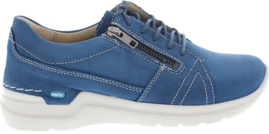 Wolky Dames Veterschoenen Feltwell Antique Dodger Blue Jeansblauw