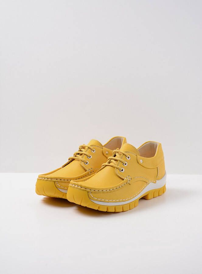 Wolky Veterschoenen Fly Summer geel leer