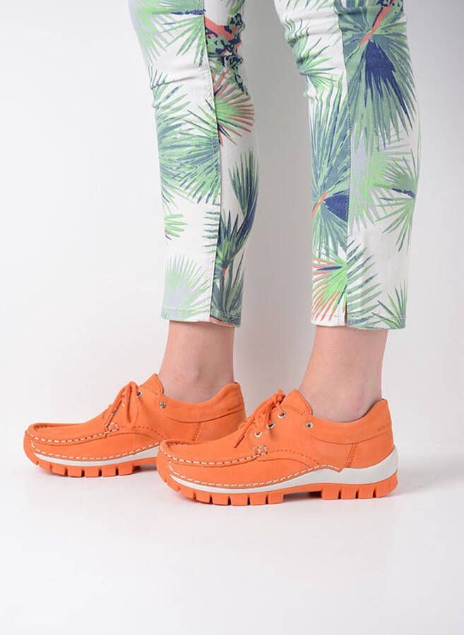 Wolky Veterschoenen Fly Summer oranje nubuck