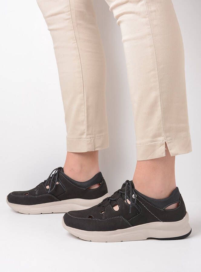 Wolky Veterschoenen Galena zwart zomer nubuck