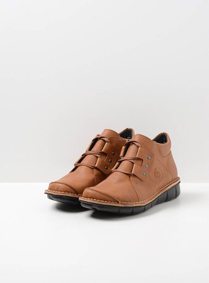 Wolky Hoge veterschoenen Gallo Vegan cognac