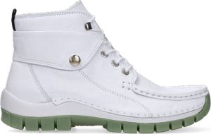 Wolky Veterschoenen Jump Summer wit lichtgroen leer
