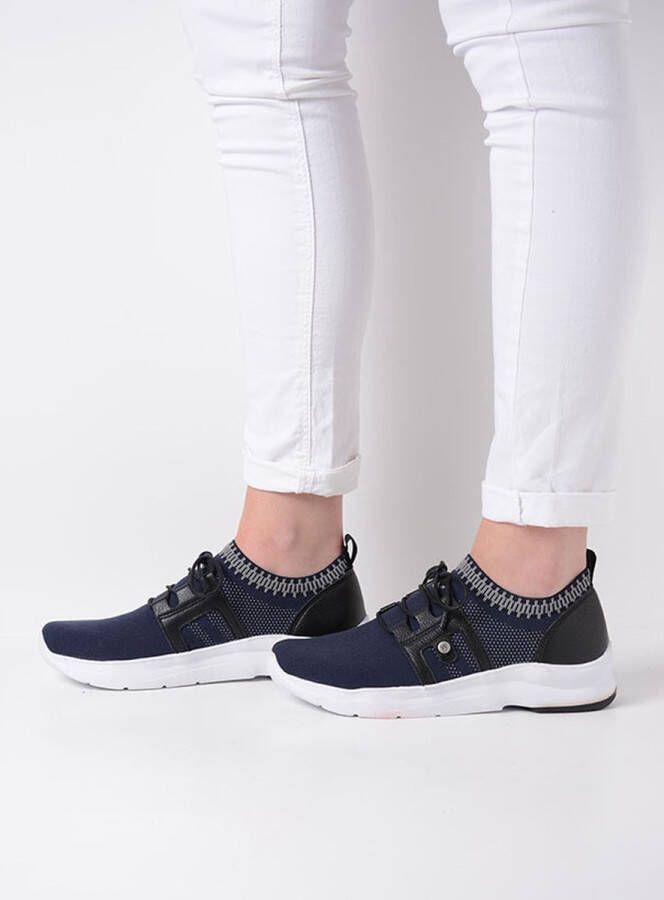 Wolky Veterschoenen Kalona blauw 3D knitting