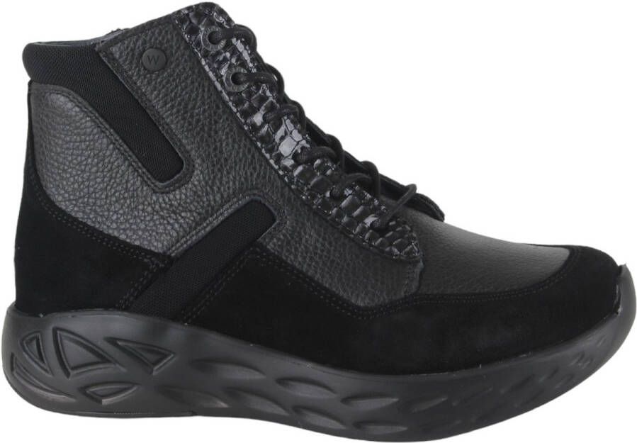 Wolky Leap Dames Veterboot 0570190-005 Zwart Combi