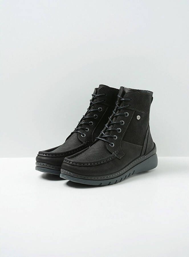 Wolky Veterschoenen Next zwart nubuck