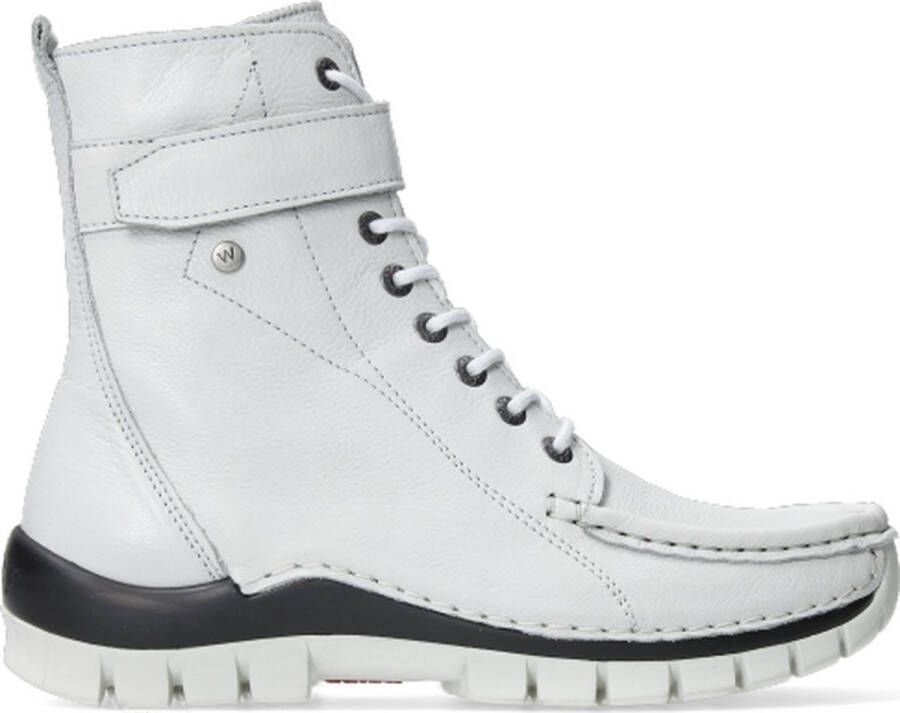 Wolky Hoge veterschoenen Reach winterwit leer