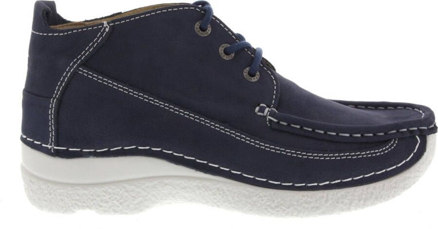 Wolky Veterschoenen Roll Moc denim nubuck