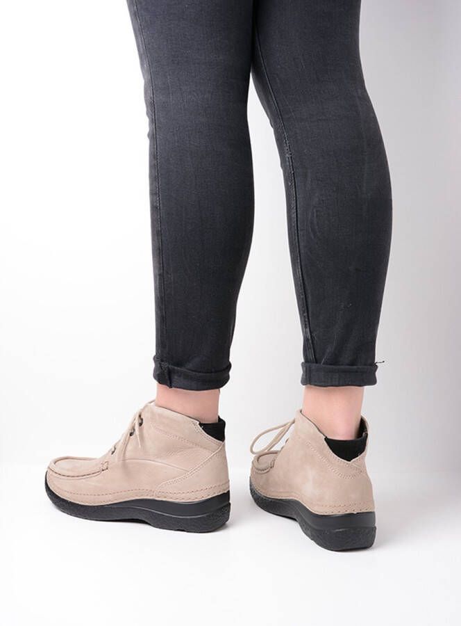 Wolky 0624211 125 Roll Shoot safari nubuck Dames Veterschoenen Wit