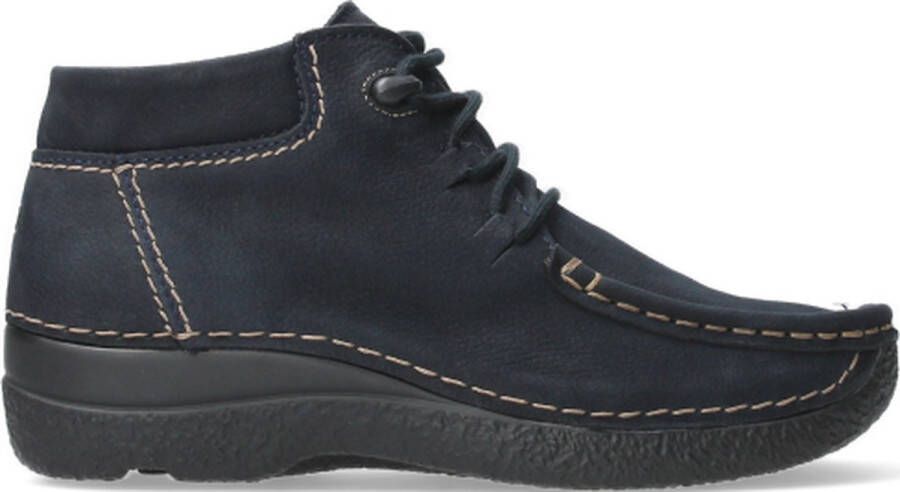 Wolky Veterschoenen Seamy Moc blauw nubuck