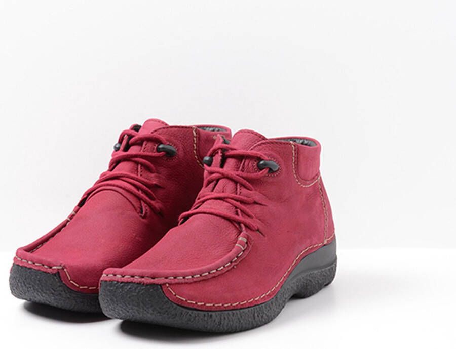 Wolky Veterschoenen Seamy Moc bordeauxrood nubuck