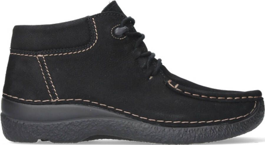 Wolky Veterschoenen Seamy Moc zwart nubuck