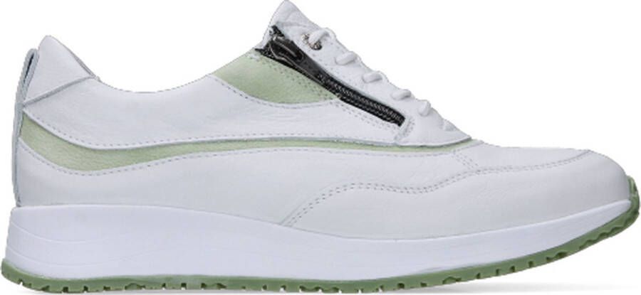 Wolky Veterschoenen Sprint wit lichtgroen leer