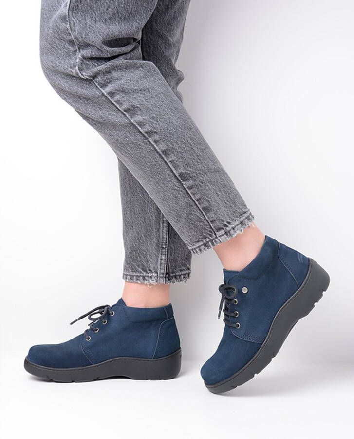 Wolky Hoge veterschoenen Tarda XW-WR donkerblauw nubuck