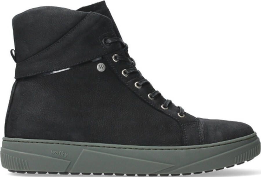 Wolky Veterschoenen Wheel zwart saliegroen nubuck