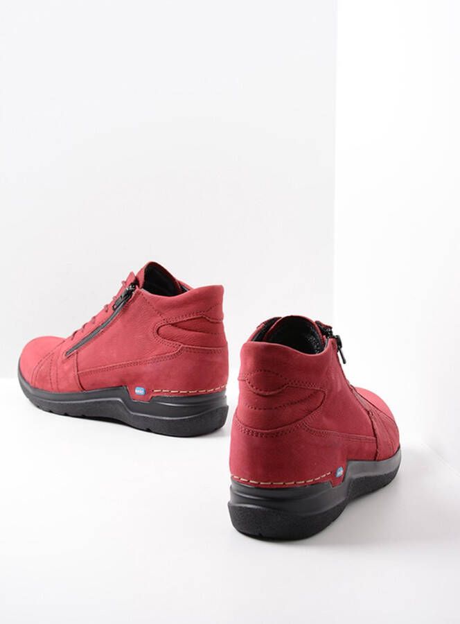 Wolky Hoge veterschoenen Why bordeauxrood nubuck