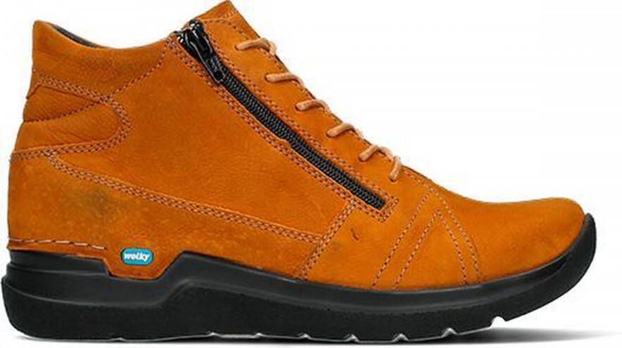 Wolky Veterschoenen Why donker okergeel nubuck