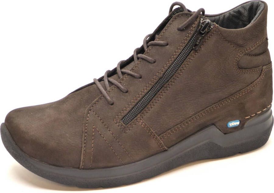 Wolky Hoge veterschoenen Why donkerbruin nubuck