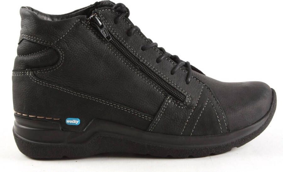 Wolky Zwarte Comfortabele Veterschoen voor Dames Black Dames